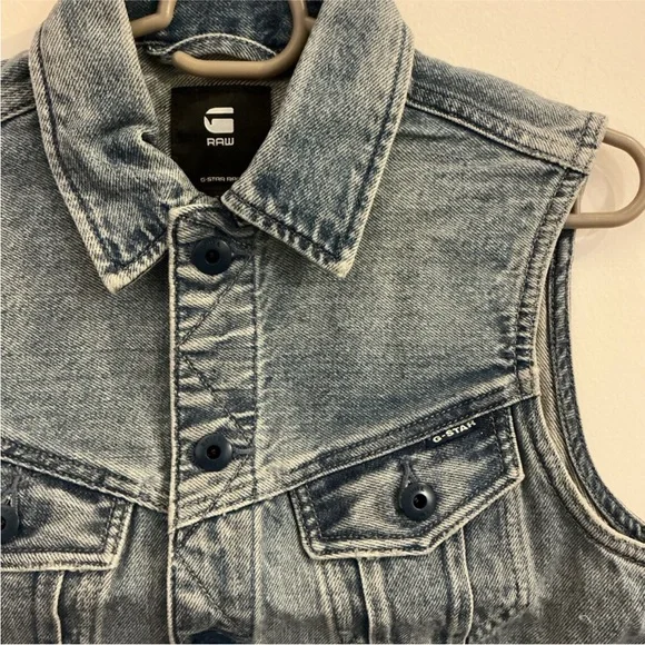 G Star Raw Slim Denim Vest | Size S - Picture 4 of 7